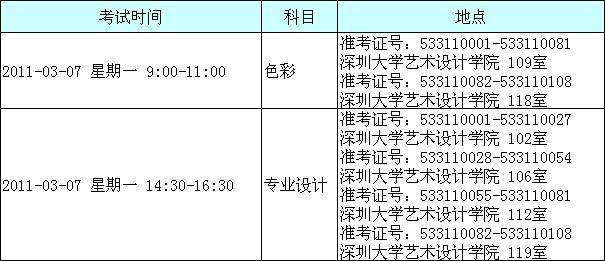 艺术设计考试时间 艺术设计考试时间